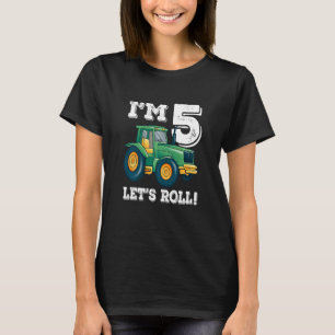 Camiseta Crianças, Fazenda verde, trator 5, 5 anos