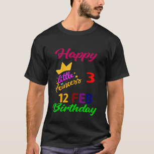 Camiseta Crianças Febraury Girls Aniversário 12 de fevereir