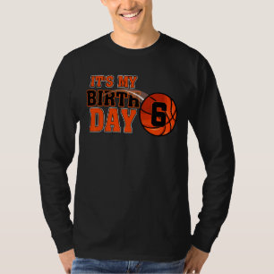 Camiseta Crianças Feliz Aniversário 6 de 6 Anos Meninos De 