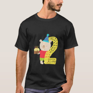 Camiseta Crianças Feliz Aniversário Festa Animal Bear Crian