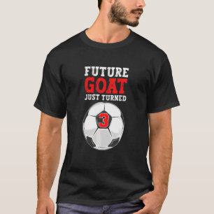Camiseta Crianças Feliz Aniversário Futebol de 3 Anos Menin