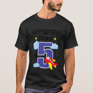 Camiseta Crianças Feliz Aniversário Para Mim Sou 5 Toddler