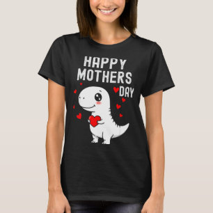 Camiseta Crianças feliz dia das mães fofo t rex dinossauro 