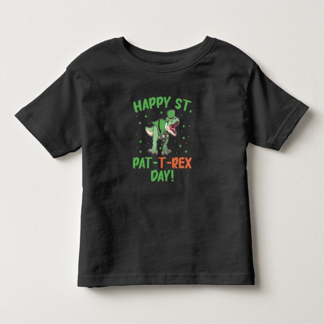 Camiseta Crianças Feliz Rua Pão no Trex Day Dino Dia de São (Frente)