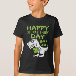 Camiseta Crianças Feliz Rua Pão no Trex Day Dino Dia de São
