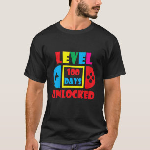 Camiseta Crianças felizes 100 dias de nível escolar desbloq