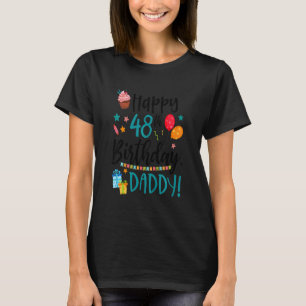Camiseta Crianças Felizes 48º aniversário Pai aniversário F
