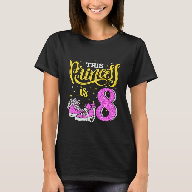 Camiseta Crianças Felizes 8º Aniversário Para Meninas Sneak (Frente)