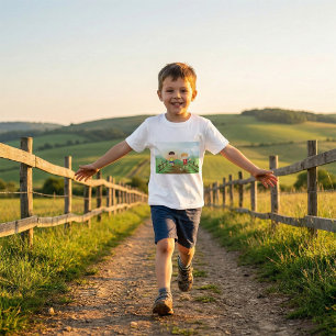 Camiseta Crianças Felizes Brincando ao Ar Livre