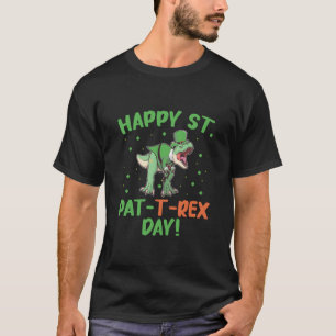 Camiseta Crianças Felizes Dia de São Patrício Trex Dia de S