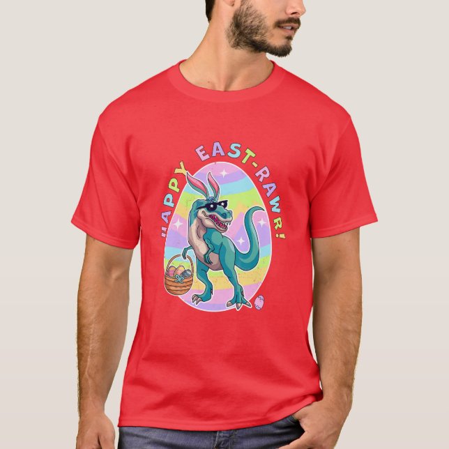 Camiseta Crianças Felizes Dinossauro Bonito De Rawr Orienta (Frente)