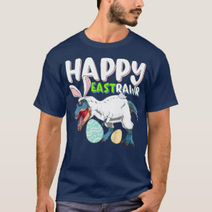 Camiseta Crianças Felizes East Rawr Bunny TRe Dinosaur Egg