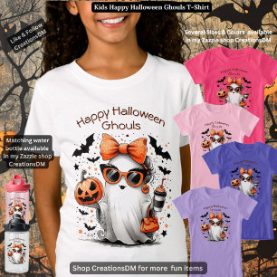 Camiseta Crianças Felizes Ghouls de Halloween