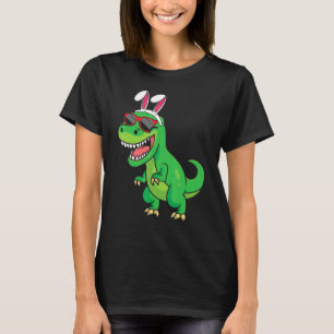 Camiseta Crianças Felz pascoa Dinossauro Coelhinho Orelha E