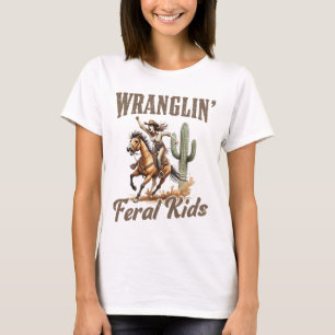 Camiseta Crianças Féricas de Wranglin - Dia da Mãe Engraçad