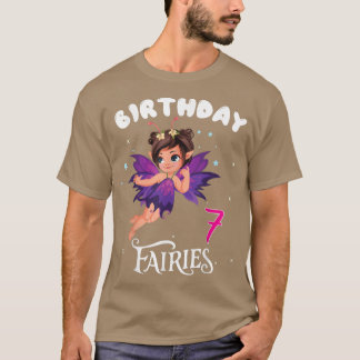 Camiseta Crianças Festa de aniversário de fadas com 7 anos 