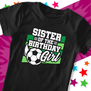 Camiseta Crianças Festa de Futebol Irmã de Aniversário