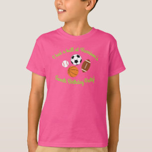 Camiseta Crianças Festas de aniversário Esportivas Meninas 
