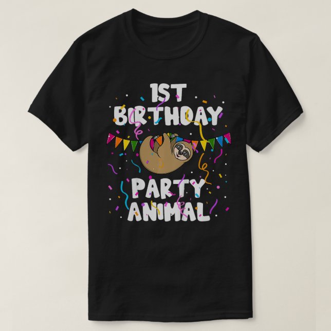 Camiseta Crianças Festas primeiros aniversarios Animais Eng (Frente do Design)