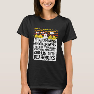 Camiseta Crianças Filhos Galinha Asa Galinha Asa Cachorro Q
