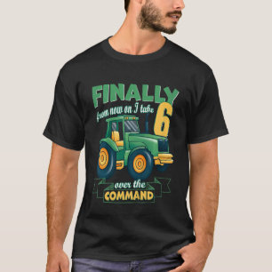 Camiseta Crianças Finalmente 6 anos de 6 trator 6 anos