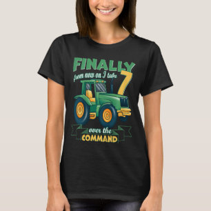 Camiseta Crianças Finalmente 7 anos de 7 trator 7 anos
