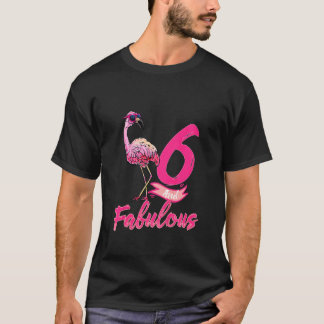 Camiseta Crianças Flamingo 6 E 6 Fabuloso Aniversário