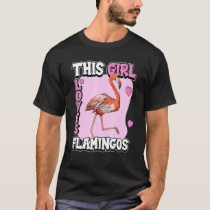 Camiseta Crianças Flamingo Cote Pássaro Esta Menina Adora F
