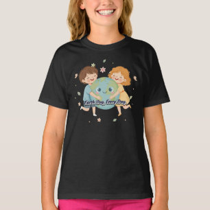 Camiseta Crianças Fofas Abraçando a Terra - Dia da Terra To