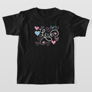 Camiseta Crianças Fofas Amam tipografia