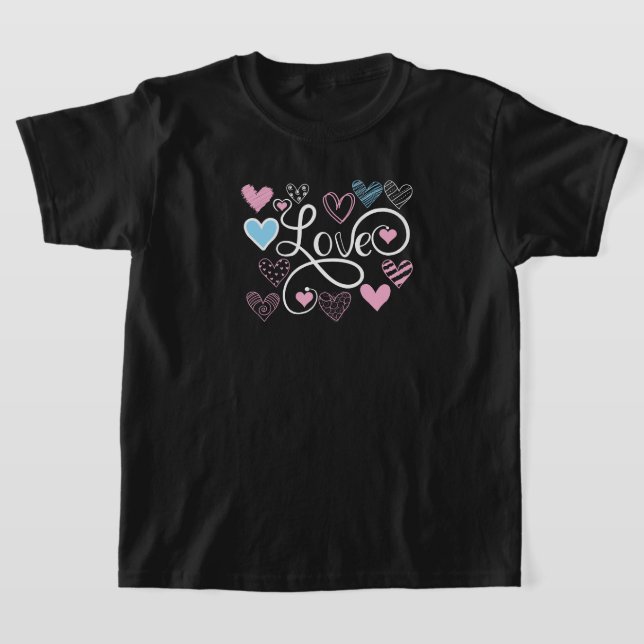 Camiseta Crianças Fofas Amam tipografia (Postura )