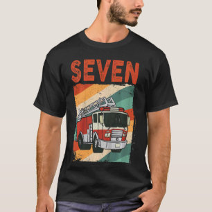 Camiseta Crianças: Fogo Bombeiro 7 de Aniversário de 7 Anos