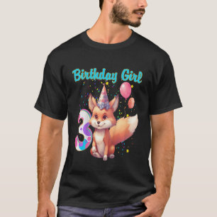 Camiseta Crianças Fox Animal aniversário de 3 anos Rapox Bd