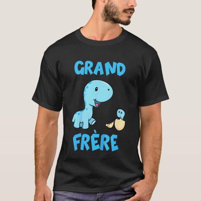 Camiseta Crianças Francesas Irmão Mais Velho Anúncio de Gra (Frente)