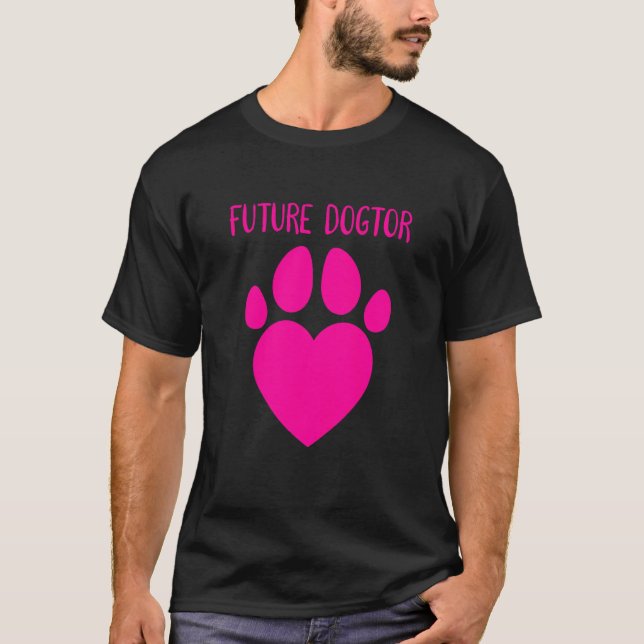 Camiseta Crianças Futuro Cão Veterinário Veterinário Veteri (Frente)