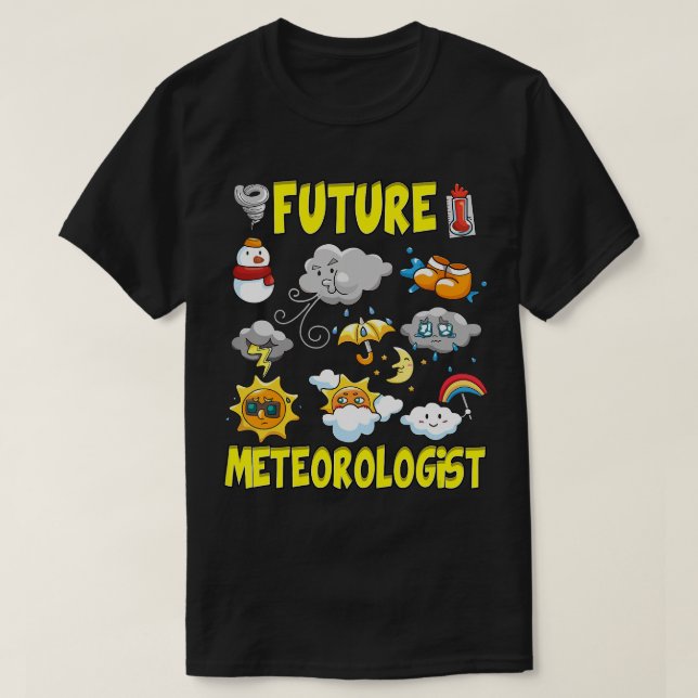 Camiseta Crianças Futuro Meteorologista Shirt Previsão De T (Frente do Design)