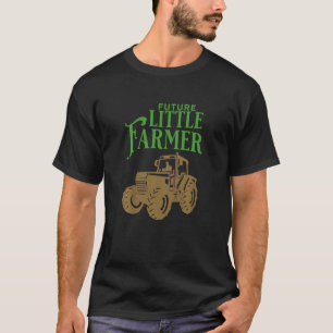 Camiseta Crianças Futuro Pequeno Agricultor Trator Fazenda