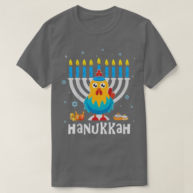 Camiseta Crianças Galinha Judia e Bonita Hanukkah Pajamas p (Frente do Design)