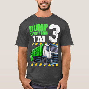 Camiseta Crianças Garbage Truck aniversário de 3 anos Boy 3