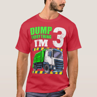 Camiseta Crianças Garbage Truck aniversário de 3 anos Boy 3