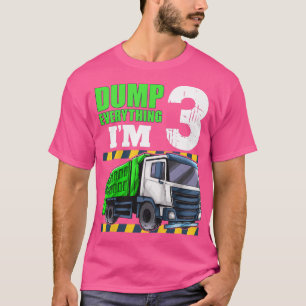 Camiseta Crianças Garbage Truck aniversário de 3 anos Boy 3