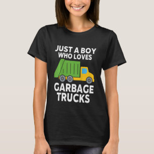 Camiseta Crianças Garbage Truck Apenas Um Menino Que Adora 