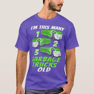Camiseta Crianças Garbage Truck Boy Design de aniversário d