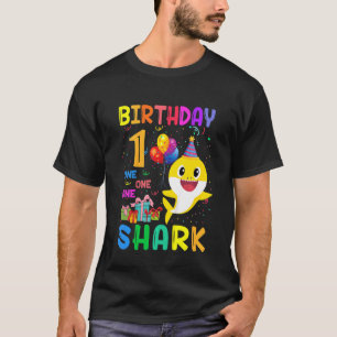 Camiseta Crianças Garota primeiro aniversario de Tubarão Cu