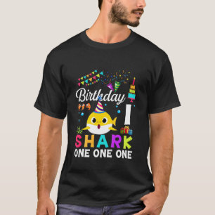 Camiseta Crianças Garota primeiro aniversario de Tubarão Cu