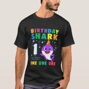 Camiseta Crianças Garota primeiro aniversario de Tubarão Cu