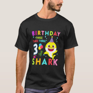Camiseta Crianças Garota segundo aniversário de Tubarão Cut