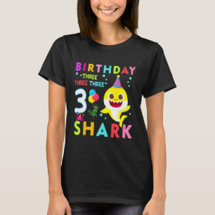 Camiseta Crianças Garota segundo aniversário de Tubarão Cut