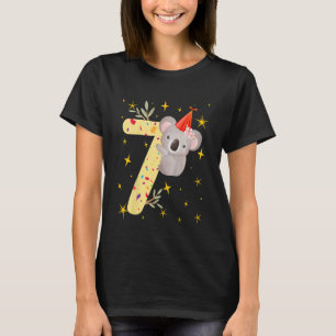 Camiseta Crianças Garotas do Urso Koala 7 Aniversário 7 Ano