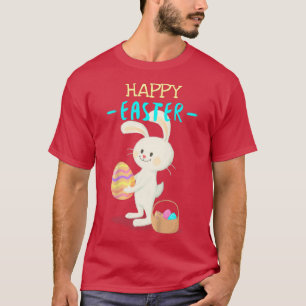 Camiseta Crianças Garoto Páscoa Felz pascoa Coelho Eas
